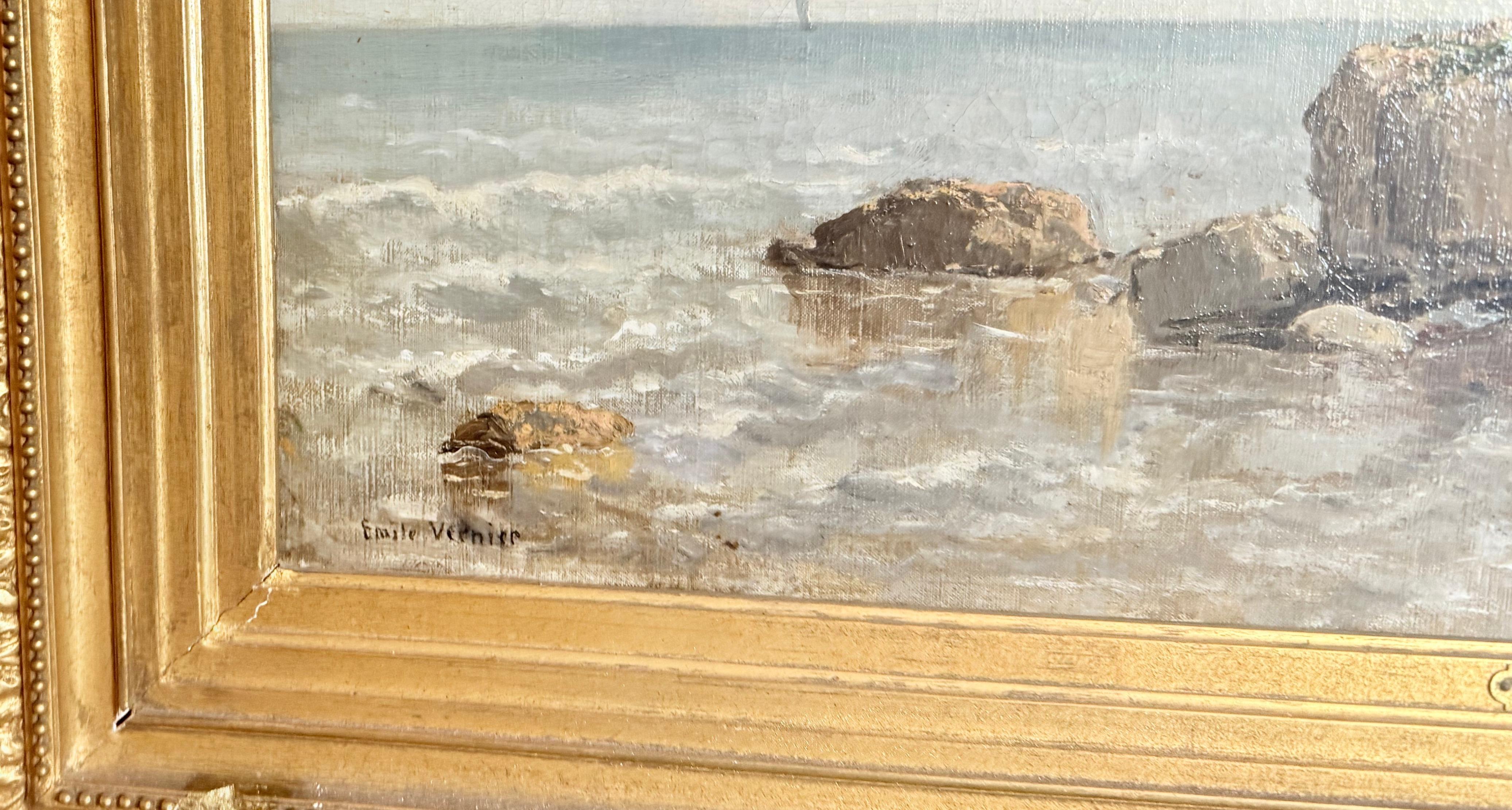 Émile Louis Vernier (1829-1887), Un playero, óleo sobre lienzo en venta 12