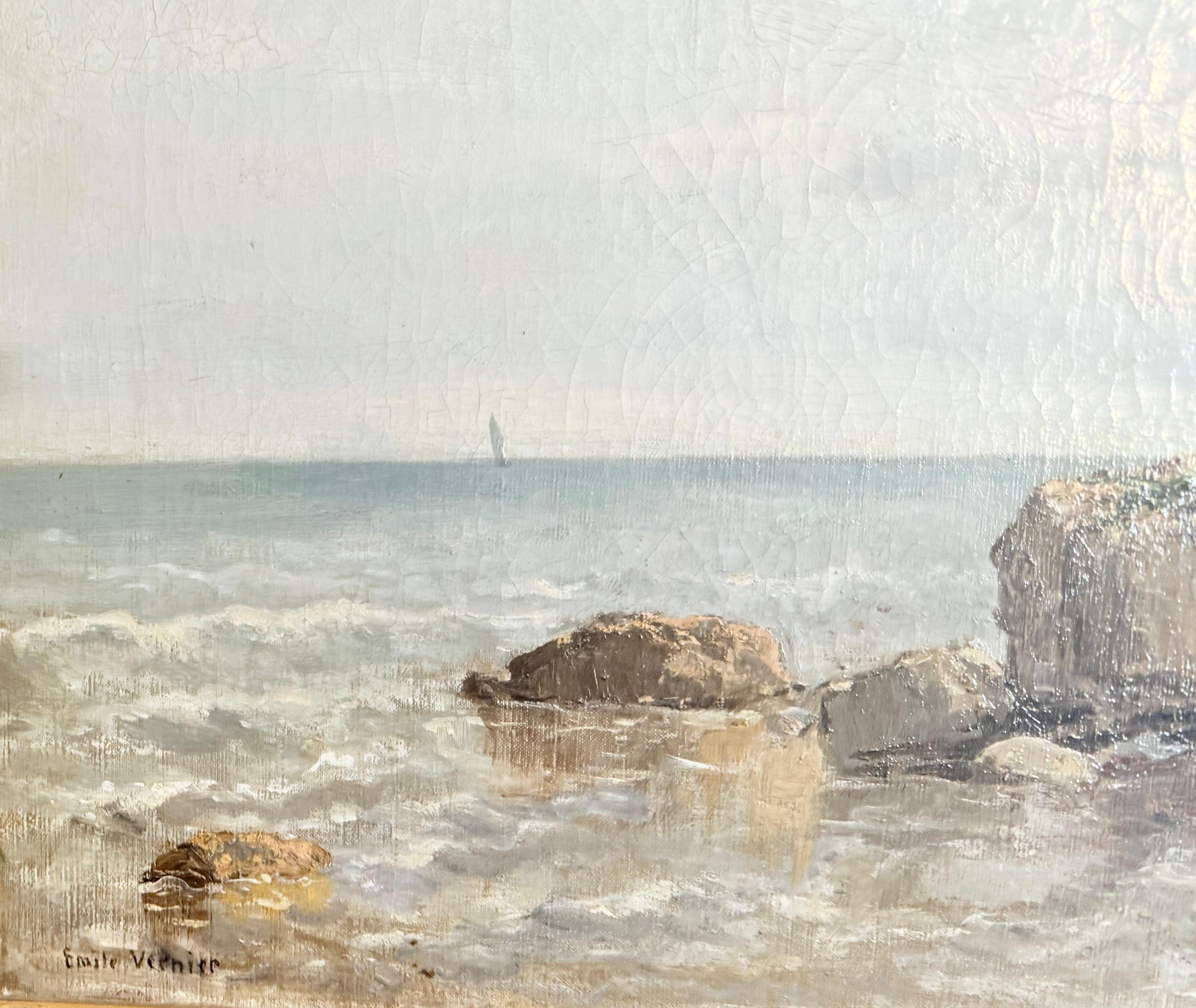 Émile Louis Vernier (1829-1887), Un playero, óleo sobre lienzo en venta 4