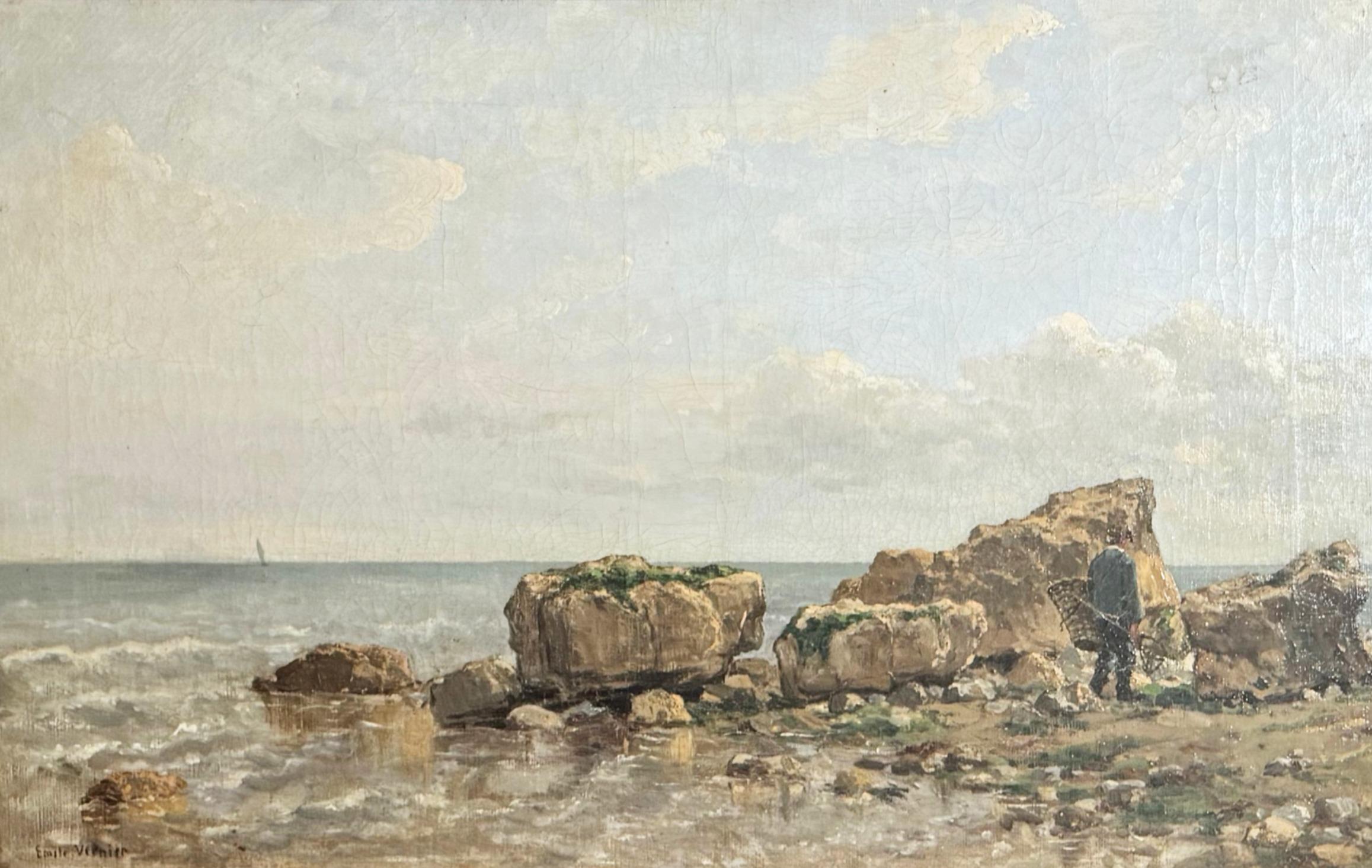 Émile Louis Vernier (1829-1887), Un playero, óleo sobre lienzo en venta 8