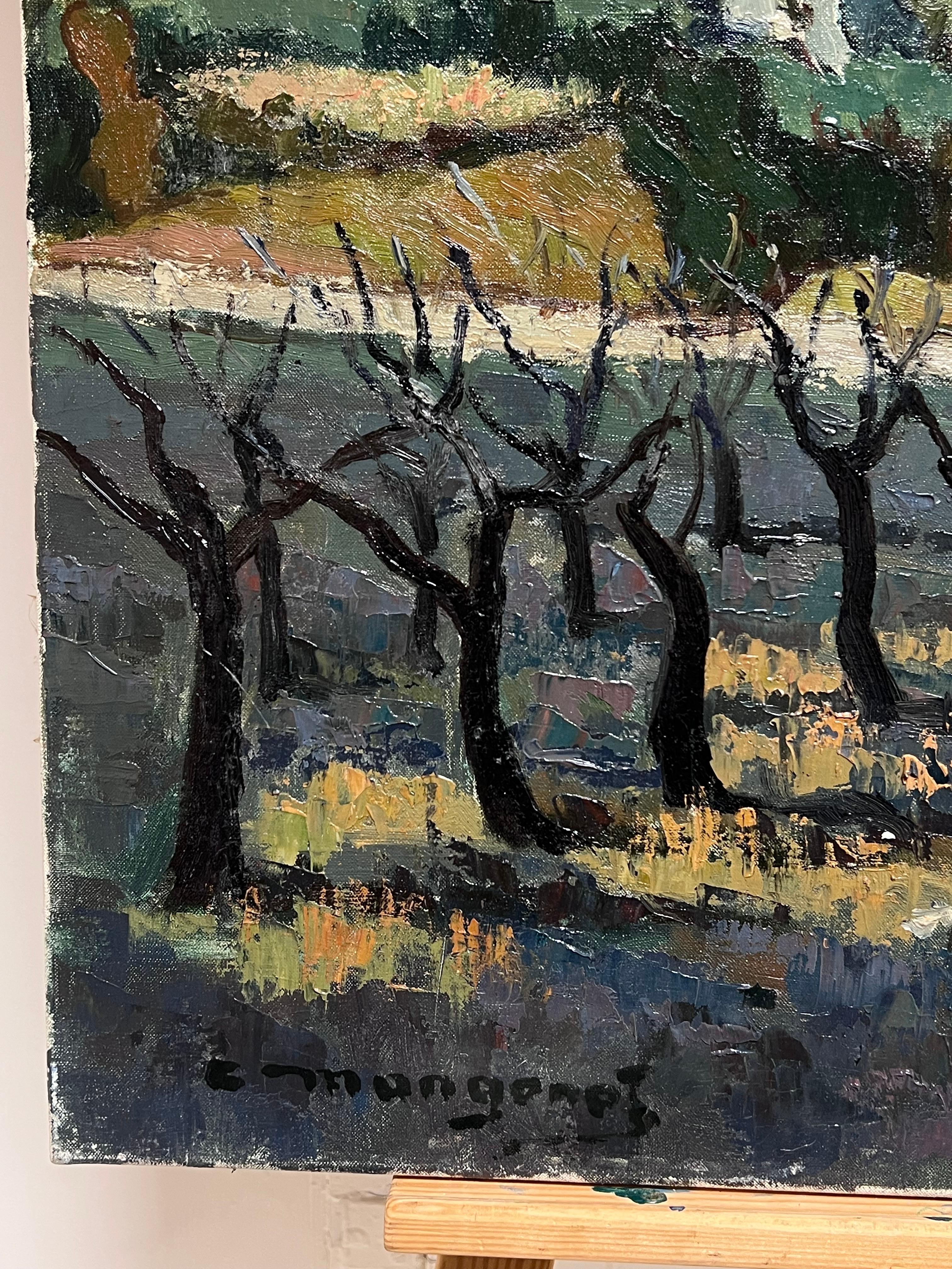 The Old Almond Trees
by Émile Mangenot (French 1910-1991)
signed oil painting on canvas, unframed
titled verso and dated
canvas: 24 x 29 inches
condition: very good
provenance: from a collection in France. 

A highly regarded landscape painter,