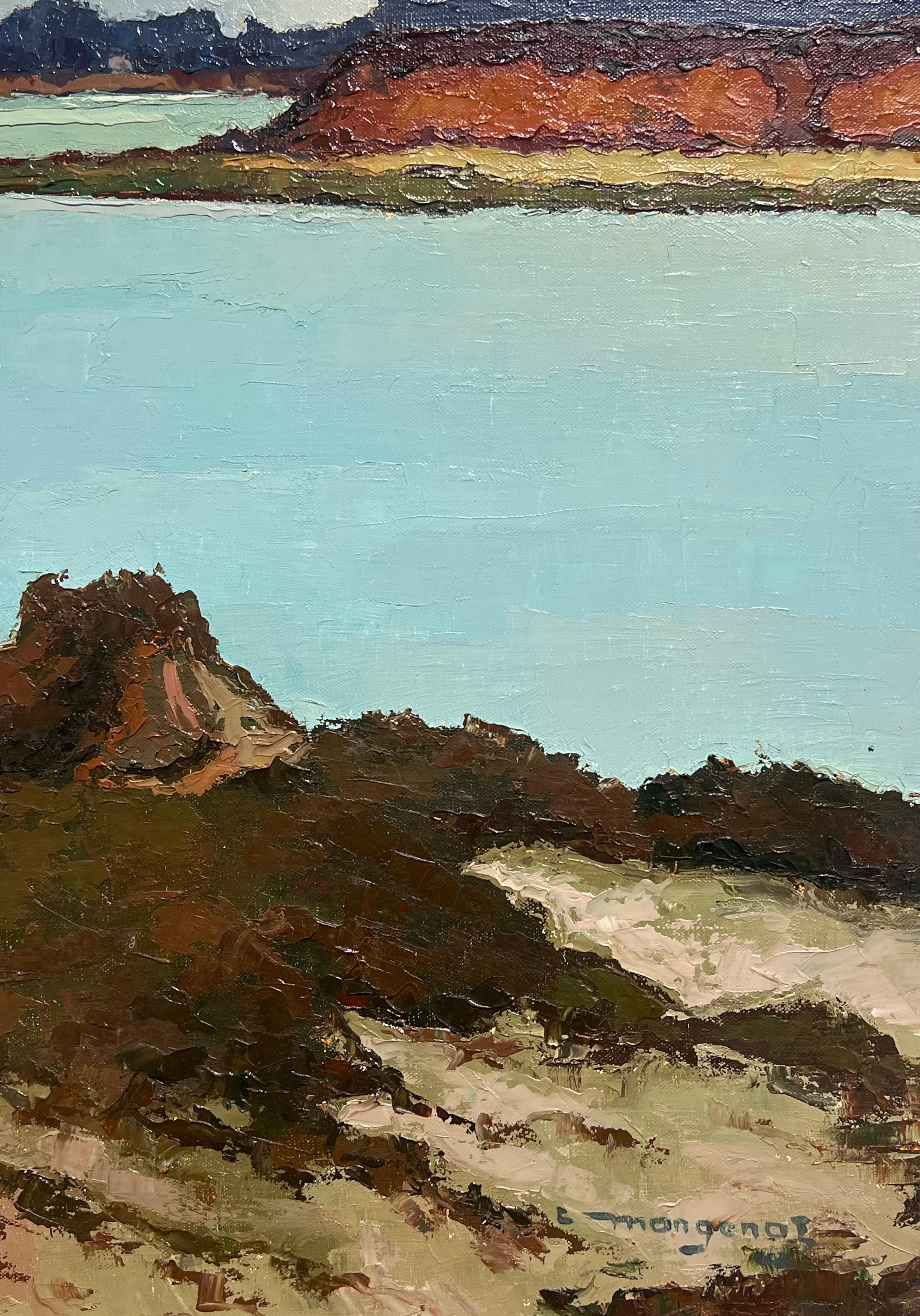 Französisch-impressionistisches Ölgemälde, Bretagne, Küstenlinie, Meereslandschaft, 20. Jahrhundert im Angebot 1