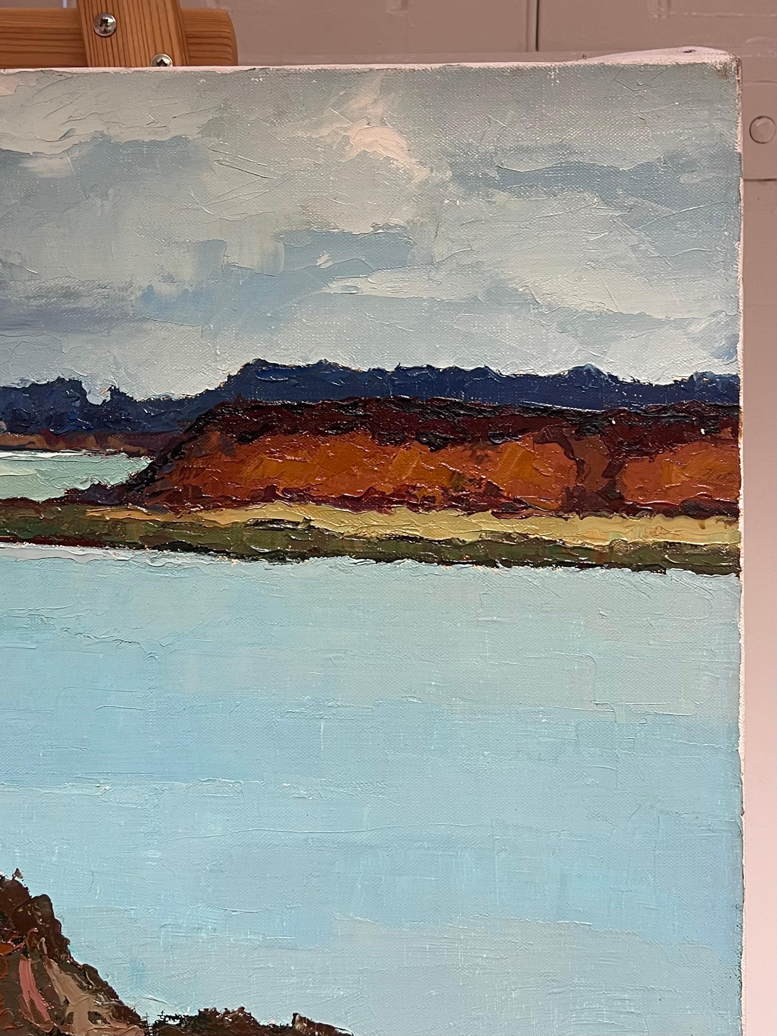 Französisch-impressionistisches Ölgemälde, Bretagne, Küstenlinie, Meereslandschaft, 20. Jahrhundert im Angebot 2
