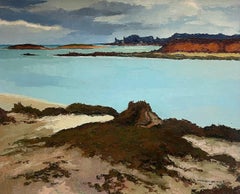 French Impressionist Oil Painting Brittany Coastline Seascape 20th century