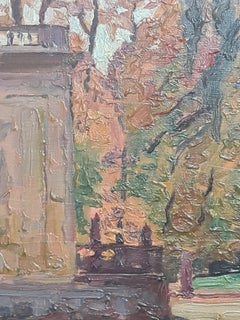 The Park and Classical Pavillion at Versailles, Oil on Panel, Post-Impressionist