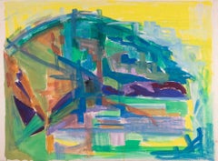 Composition abstraite - Tempera originale par Emile Marz - Fin du 20e siècle