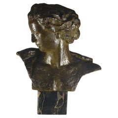 Emile Morlaix large art deco bronze bust of a lady
