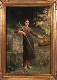 Standing Young Woman by the Well
