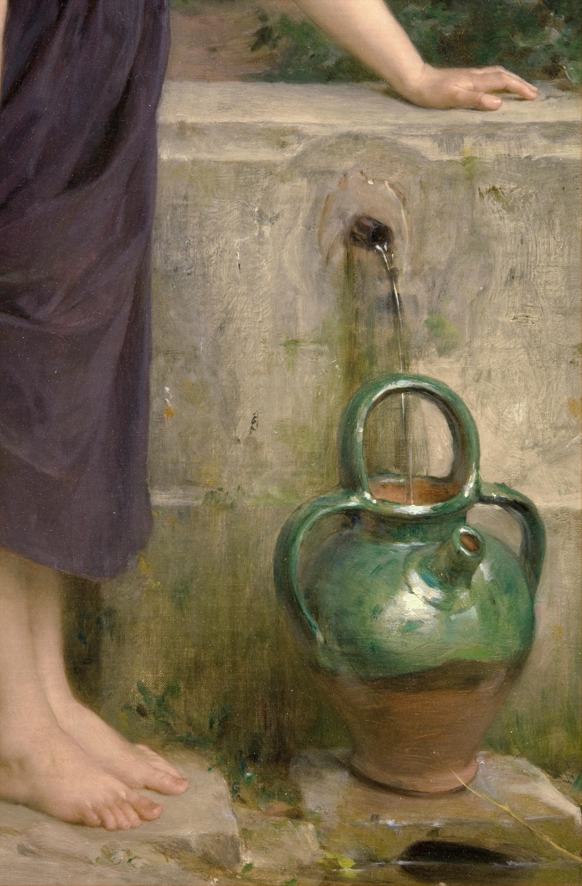 Child & Child in un paesaggio esteso.  L'attenzione ai dettagli è straordinaria.  La gamma di colori è ricca.  L'uso della luce naturale è eccellente.  Munier fu allievo di Bougereau (considerato il migliore degli artisti accademici).  La qualità è