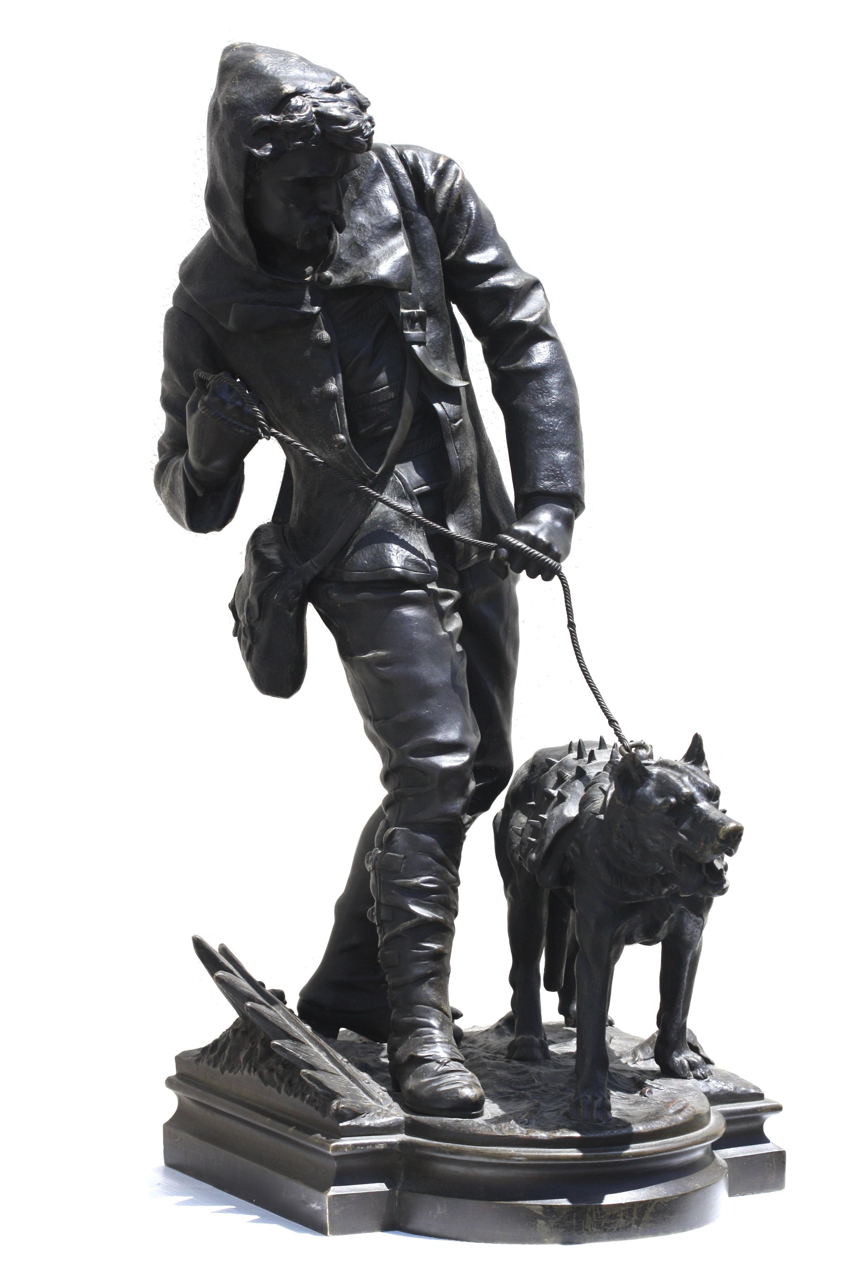 Emile-Nestor Carlier 'Le Chasseur de Loup (Circa 1900, signed) 4