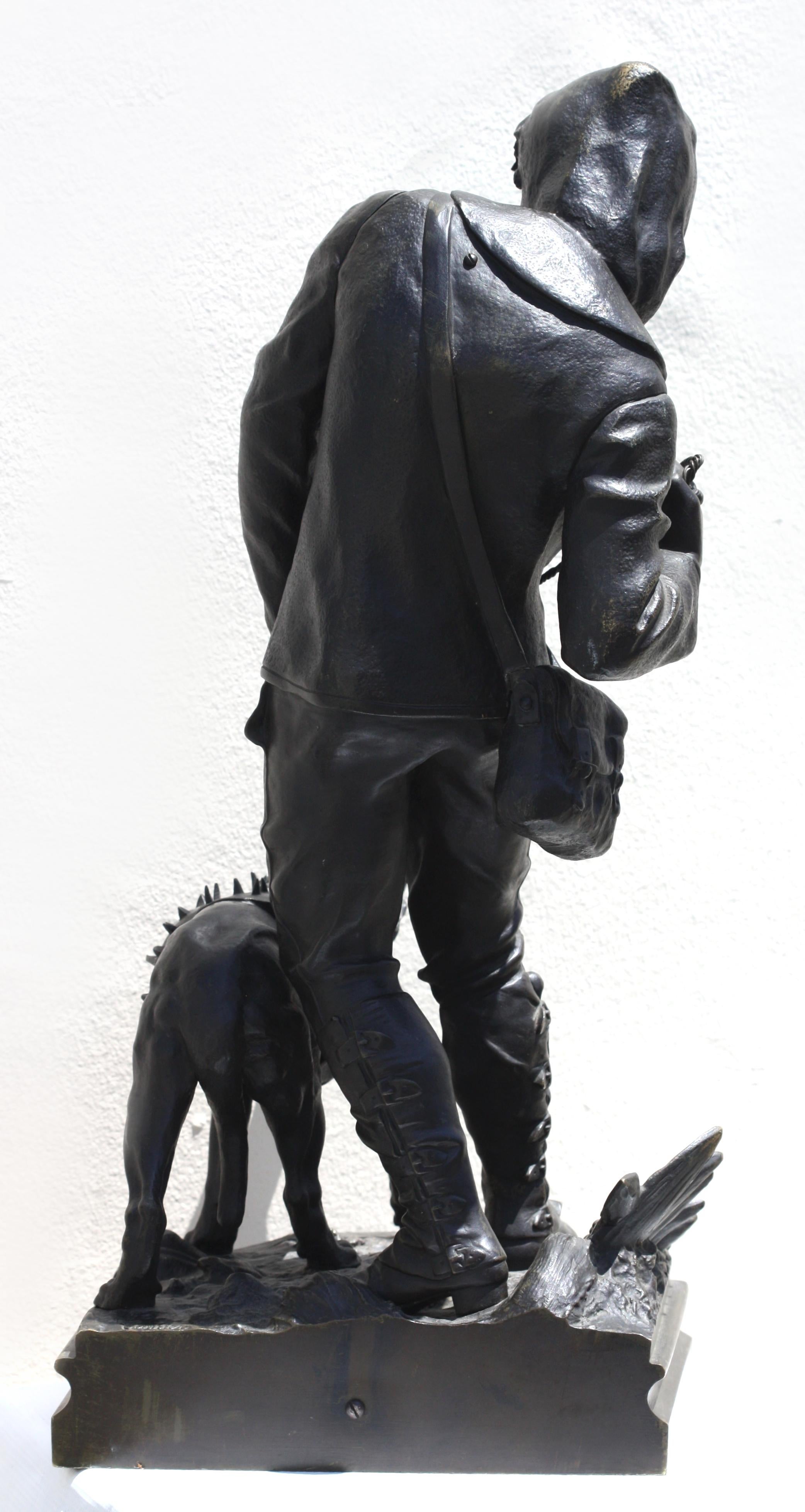 Emile-Nestor Carlier 'Le Chasseur de Loup (Circa 1900, signed) In Good Condition In West Palm Beach, FL