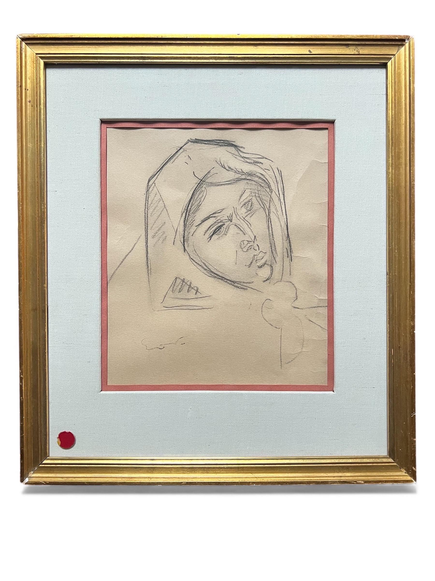 Émile-Othon Friesz - Retrato femenino a lápiz, hacia 1925-1935 en venta 1