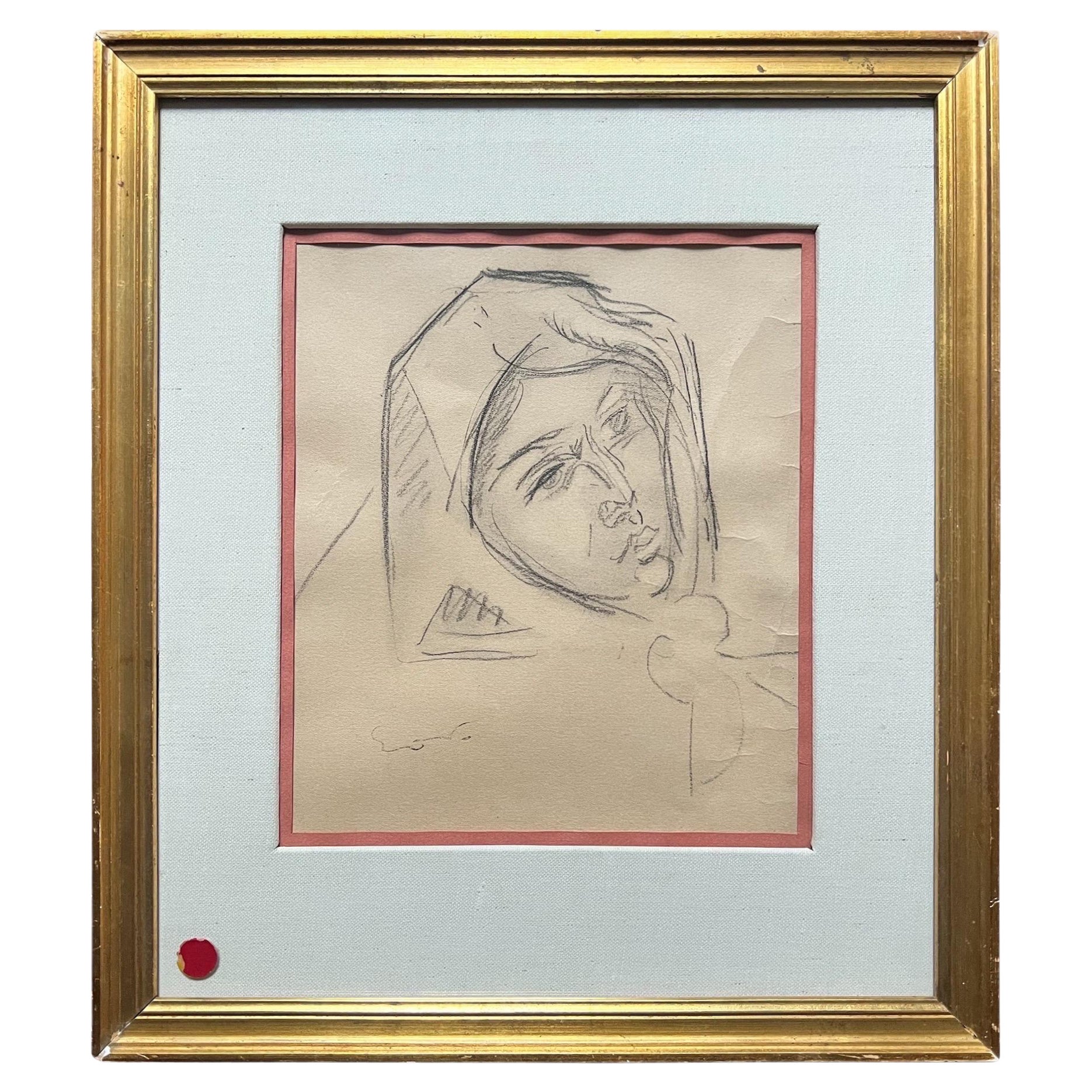 Émile-Othon Friesz - Portrait de femme au crayon, vers 1925-1935