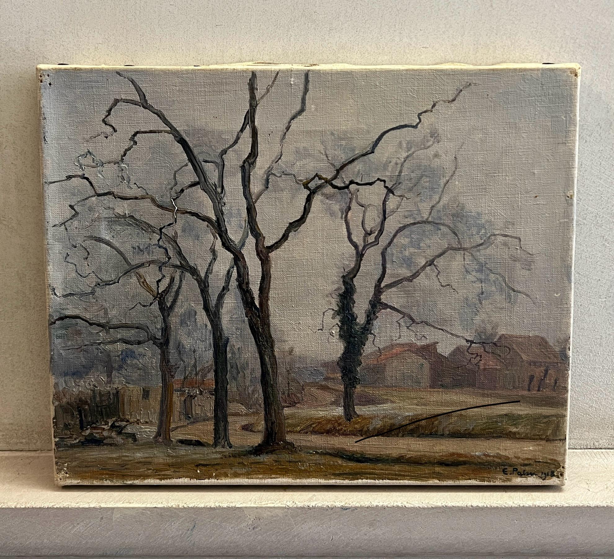 Paesaggio autunnale - Painting di Emile Patru