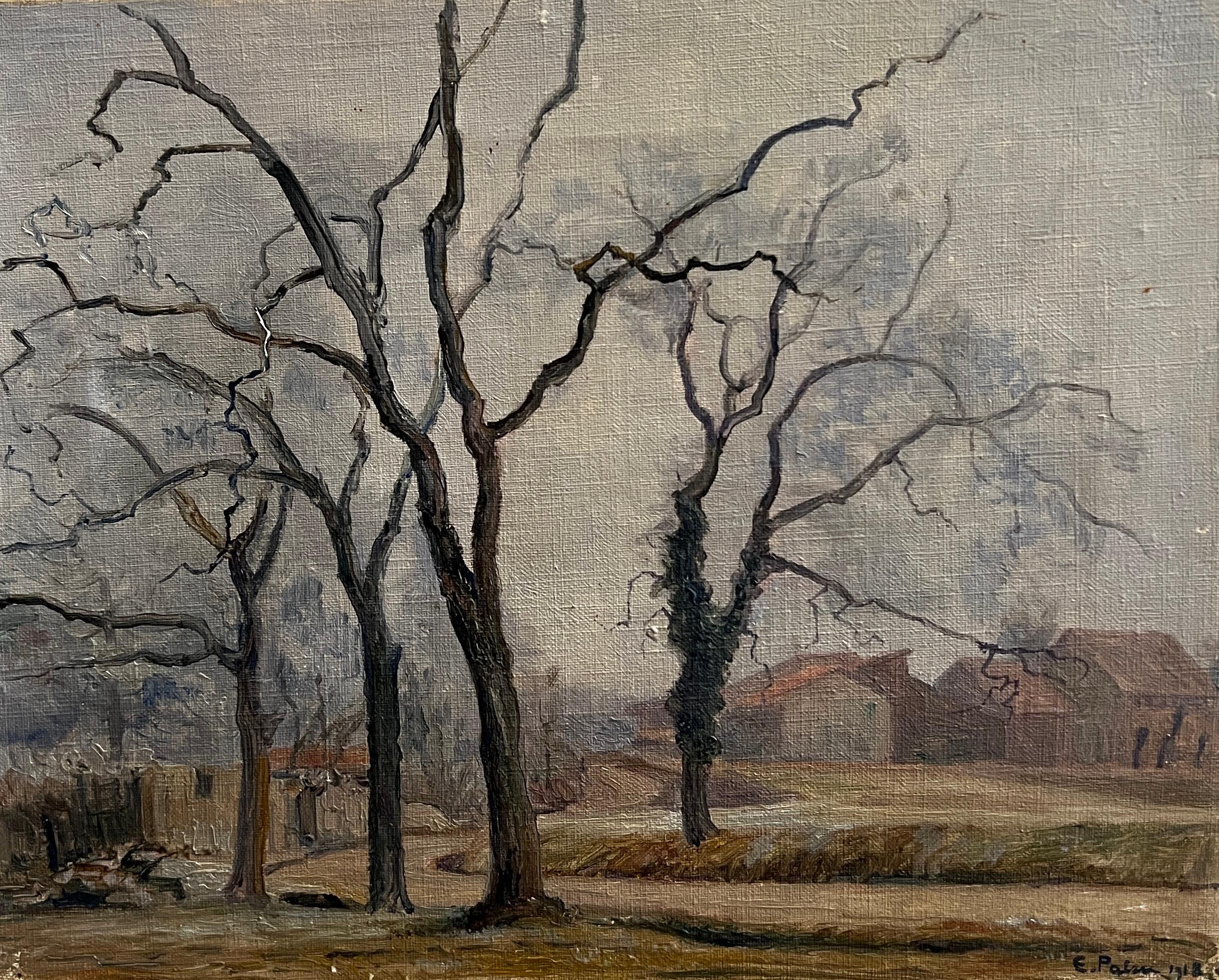 Landscape Painting di Emile Patru - Paesaggio autunnale