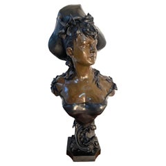 Emile Pinedo Bronze Bust Sculpture of a Woman