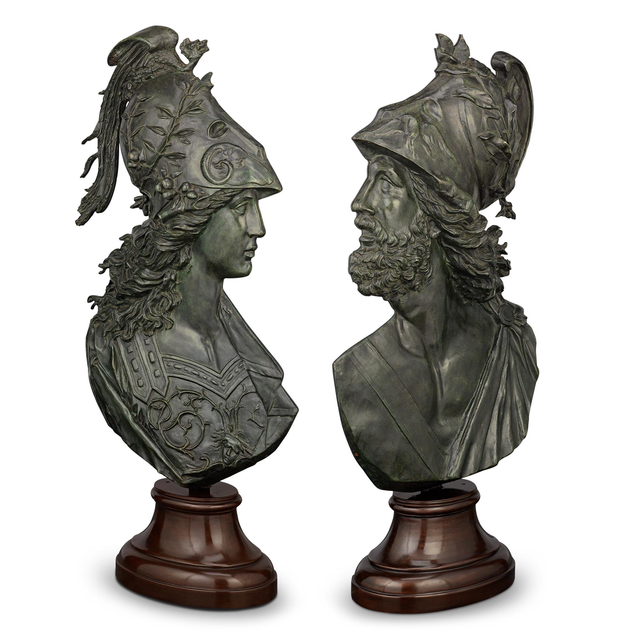 Bronze Reliefs of Minerva and Mars by Émile Pinedo For Sale 1