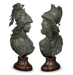 Bronze Reliefs of Minerva and Mars by Émile Pinedo