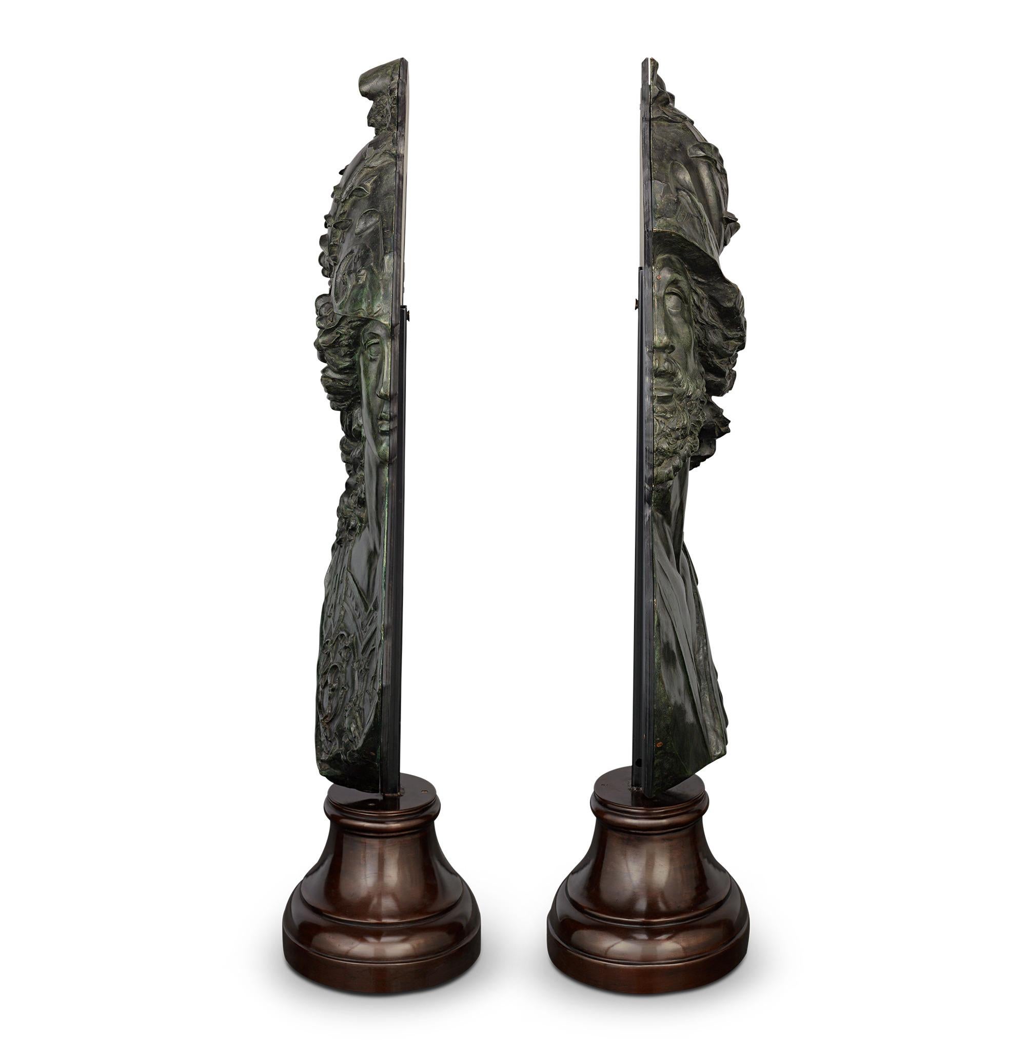 Bronze Reliefs of Minerva and Mars by Émile Pinedo For Sale 4