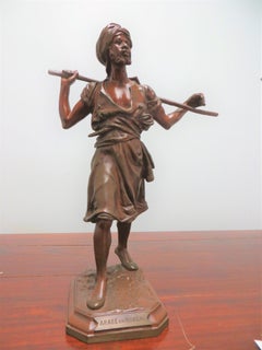 Figure of an Arab Man Walking Bronze