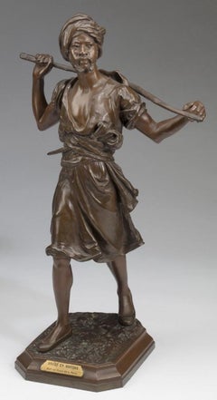 Figure of an Arab Man Walking Bronze