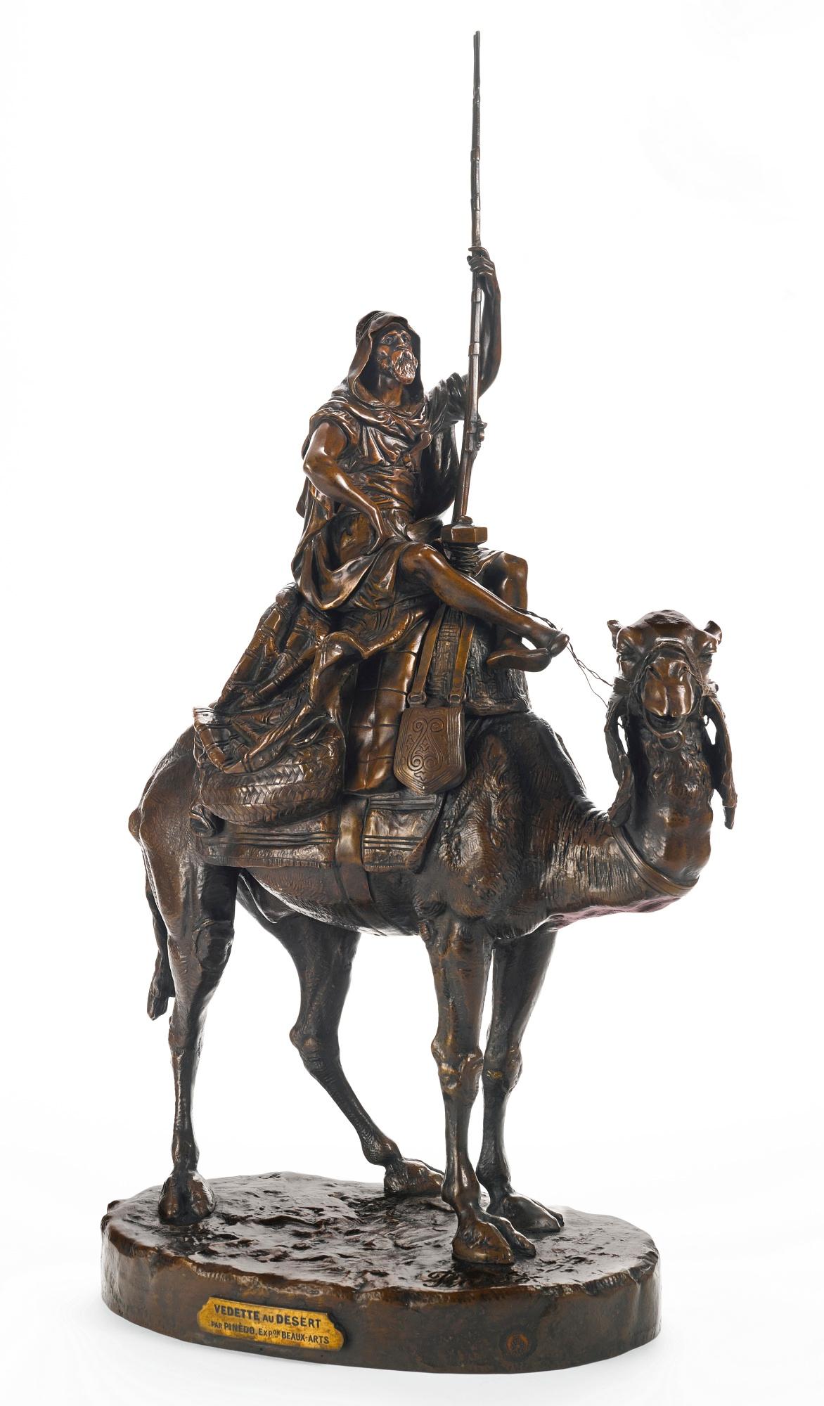 Guerrier Arabe Sur un Dromadaire  - Sculpture by Émile Pinedo