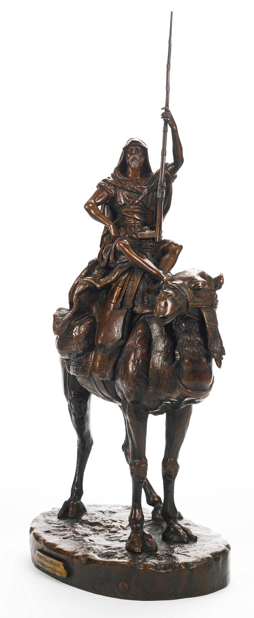 Figurative Sculpture de Émile Pinedo - Guerrier Arabe Sur un Dromadaire