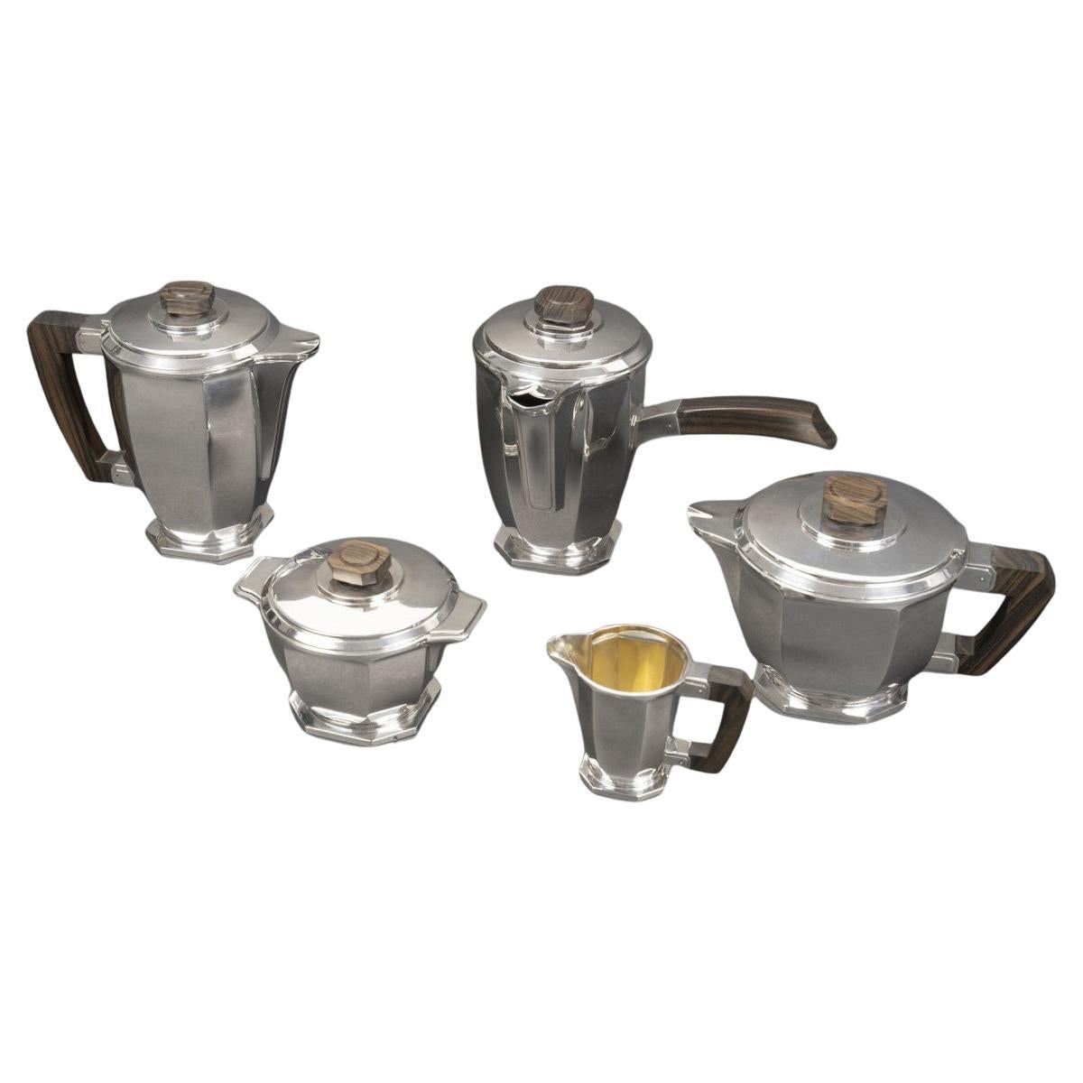 Émile Prost, Solid Silver Tea, Coffee, and Chocolate Set – ART DECO circa 1930