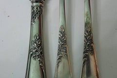 Emile Puiforcat 19th Century Engraved Silver Rococo French Flatware Set, 1870s
