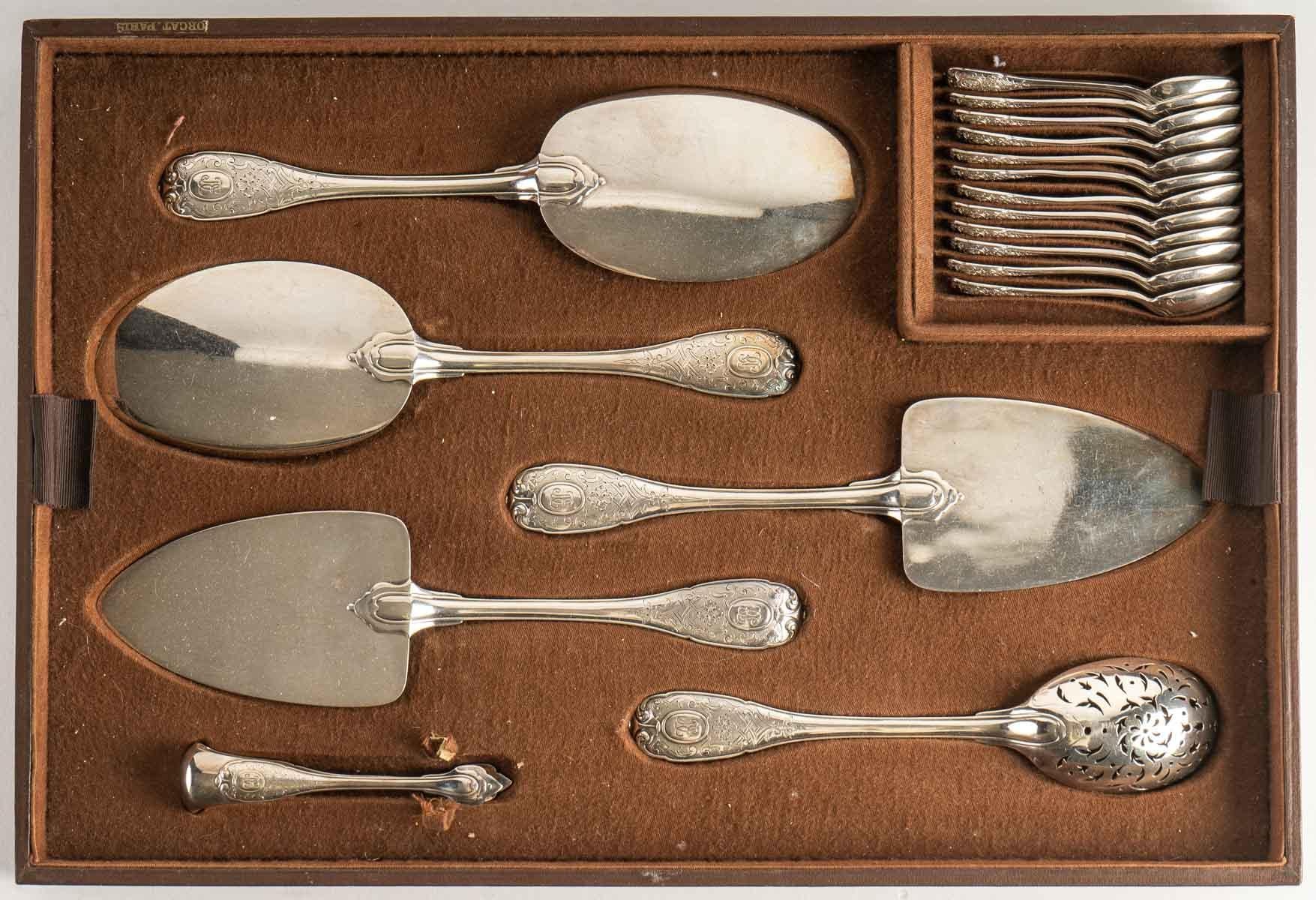 Emile Puiforcat Paris Elysée Cutlery Set Sterling Pure Silver, 293 Pieces 2
