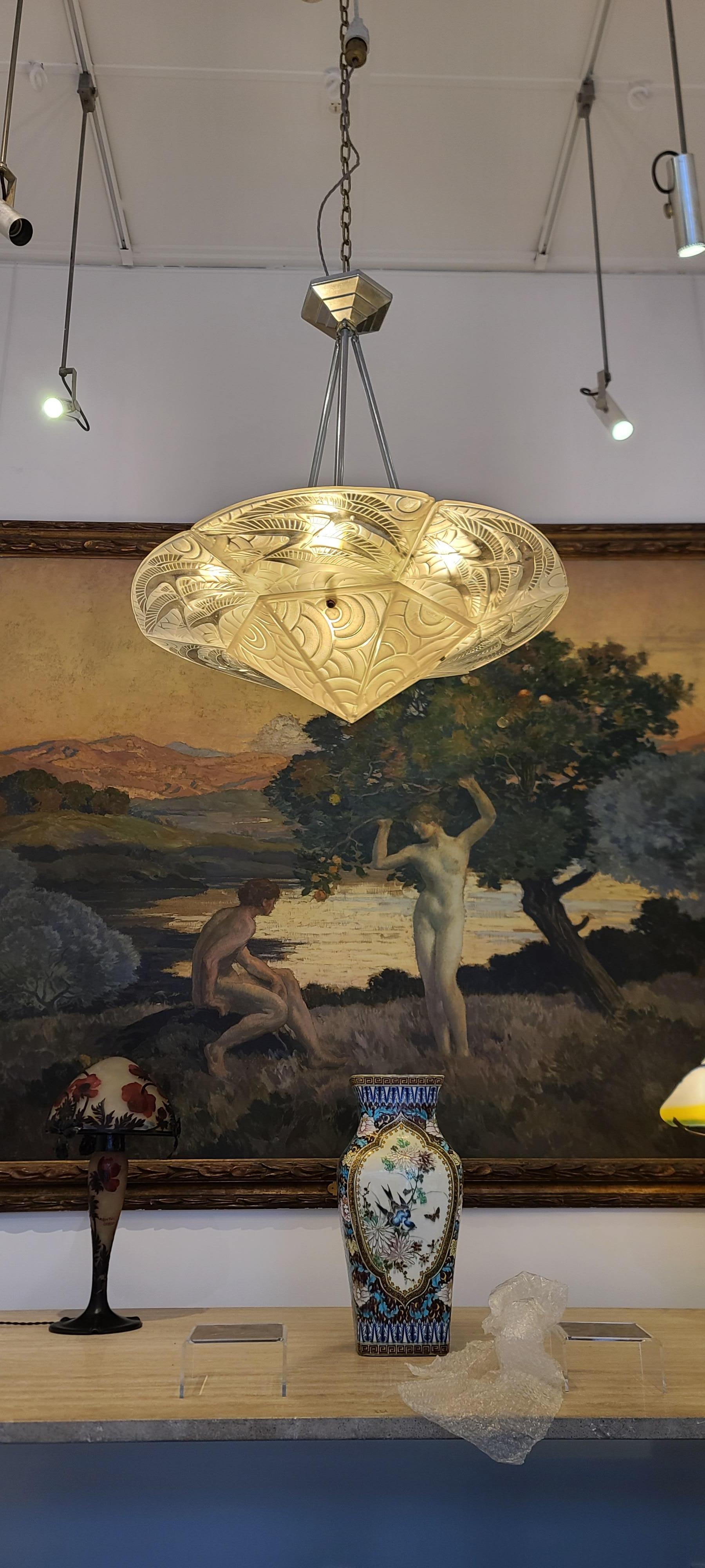 Émile René MENARD (1862-1930)  Adams et Eve, olio monumentale su tela, 1923 in vendita 1