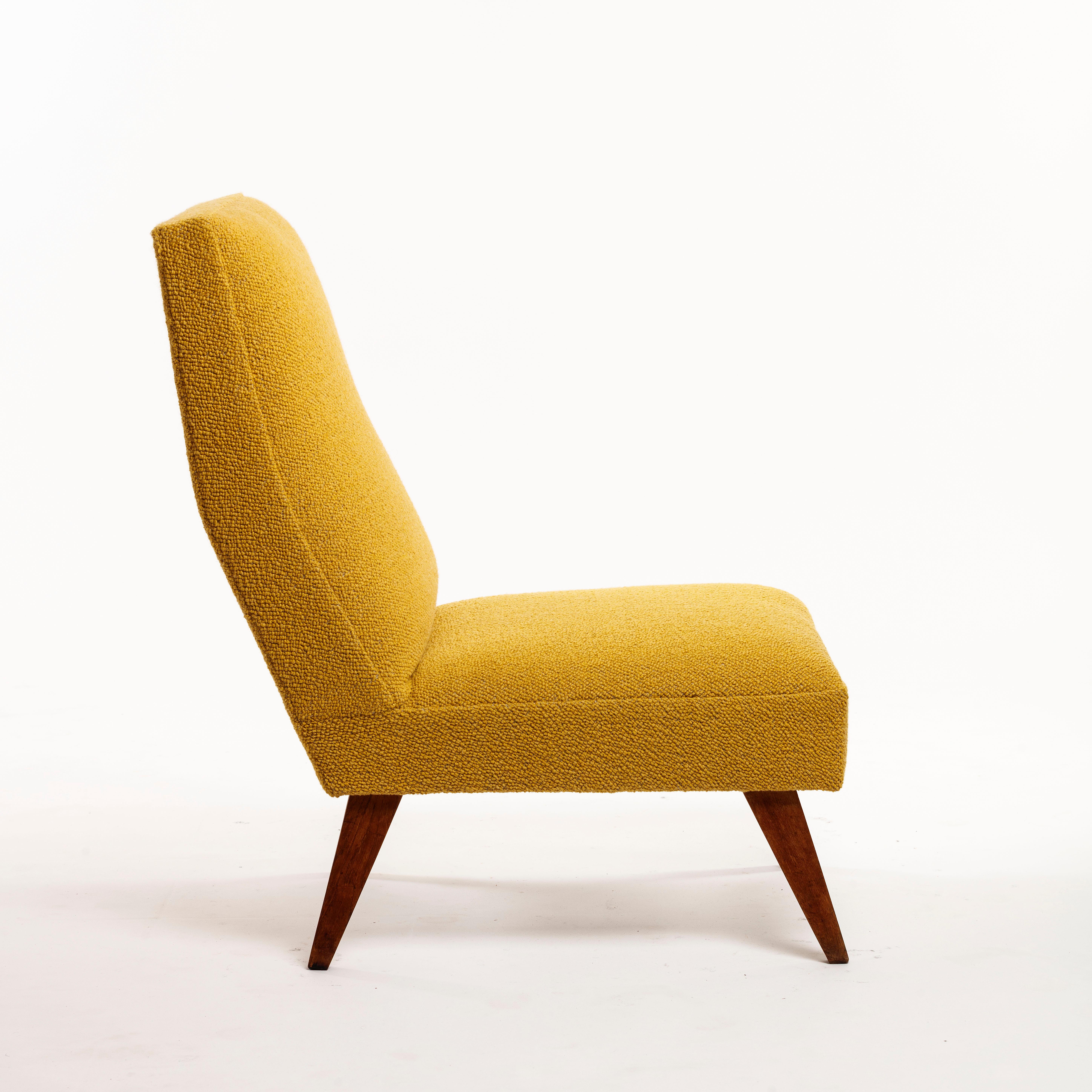 Oak Emile Roset Yellow Lounge Chair Roset Editeur 1955 Antony university residence For Sale