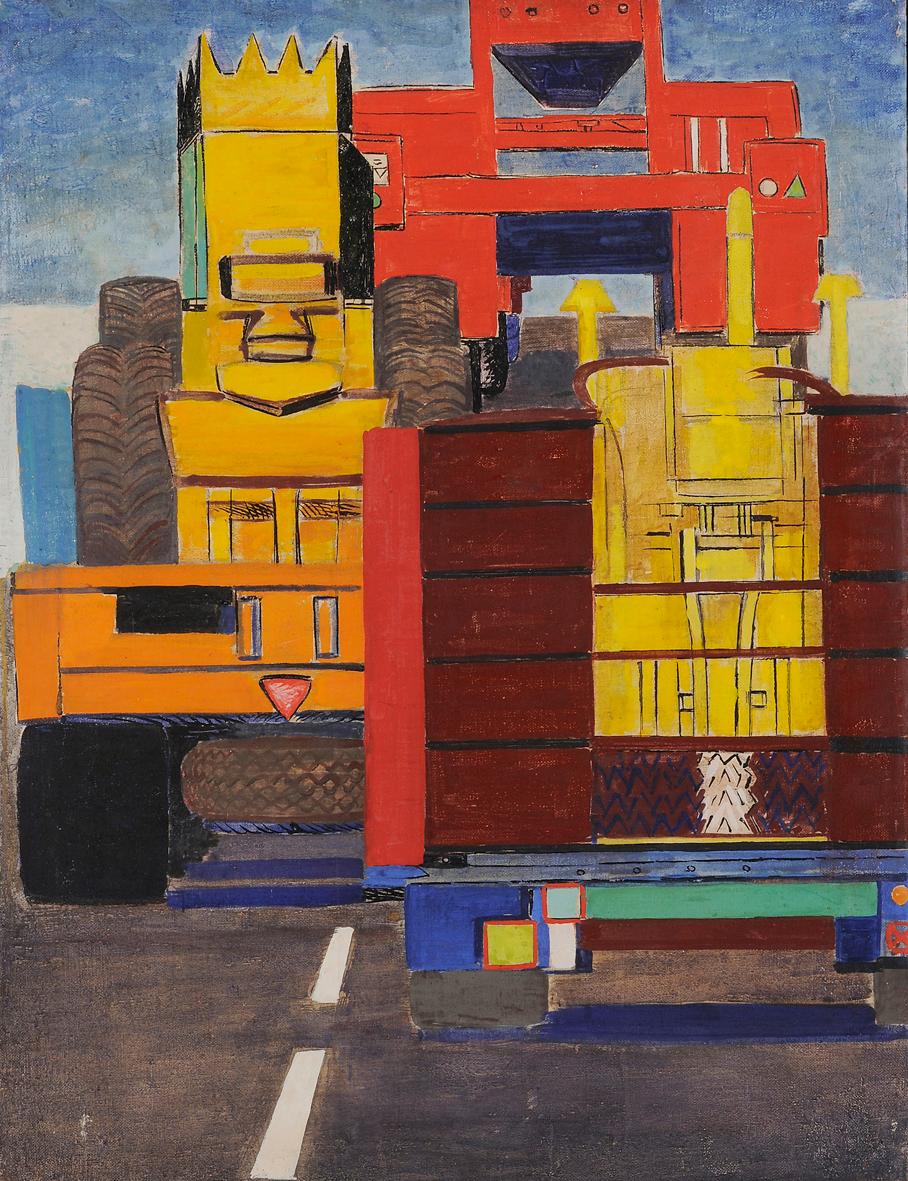 French Emile Salkin, Circulation Camions (Traffic Trucks), 1969 For Sale