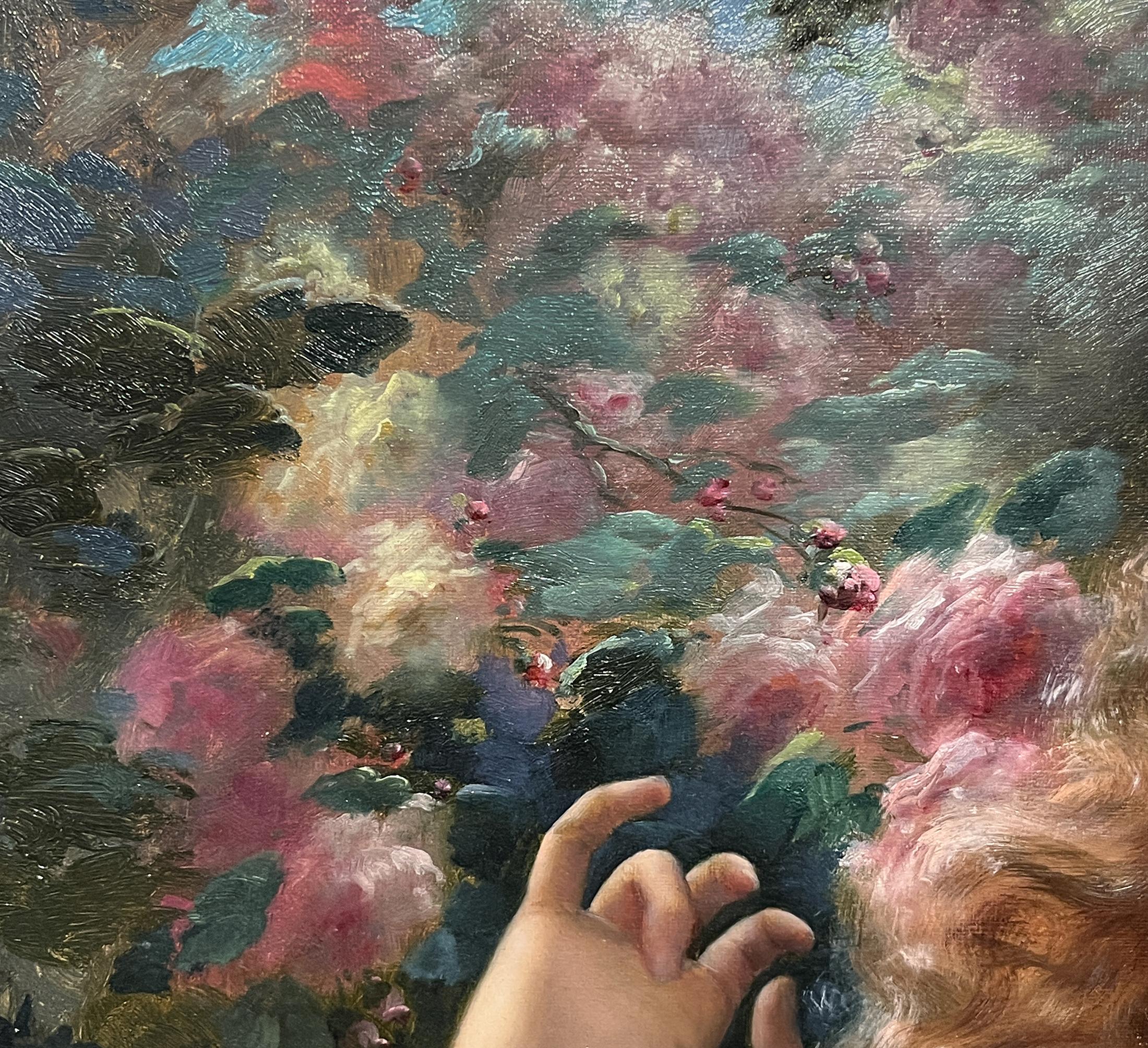 Grande ritratto di nudo dipinto a olio 