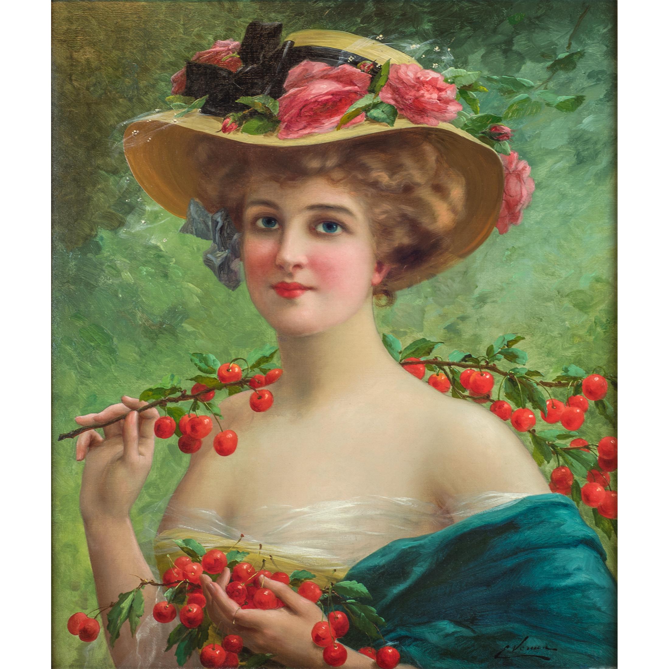 Youthful Beauty - Painting by Emile Vernon