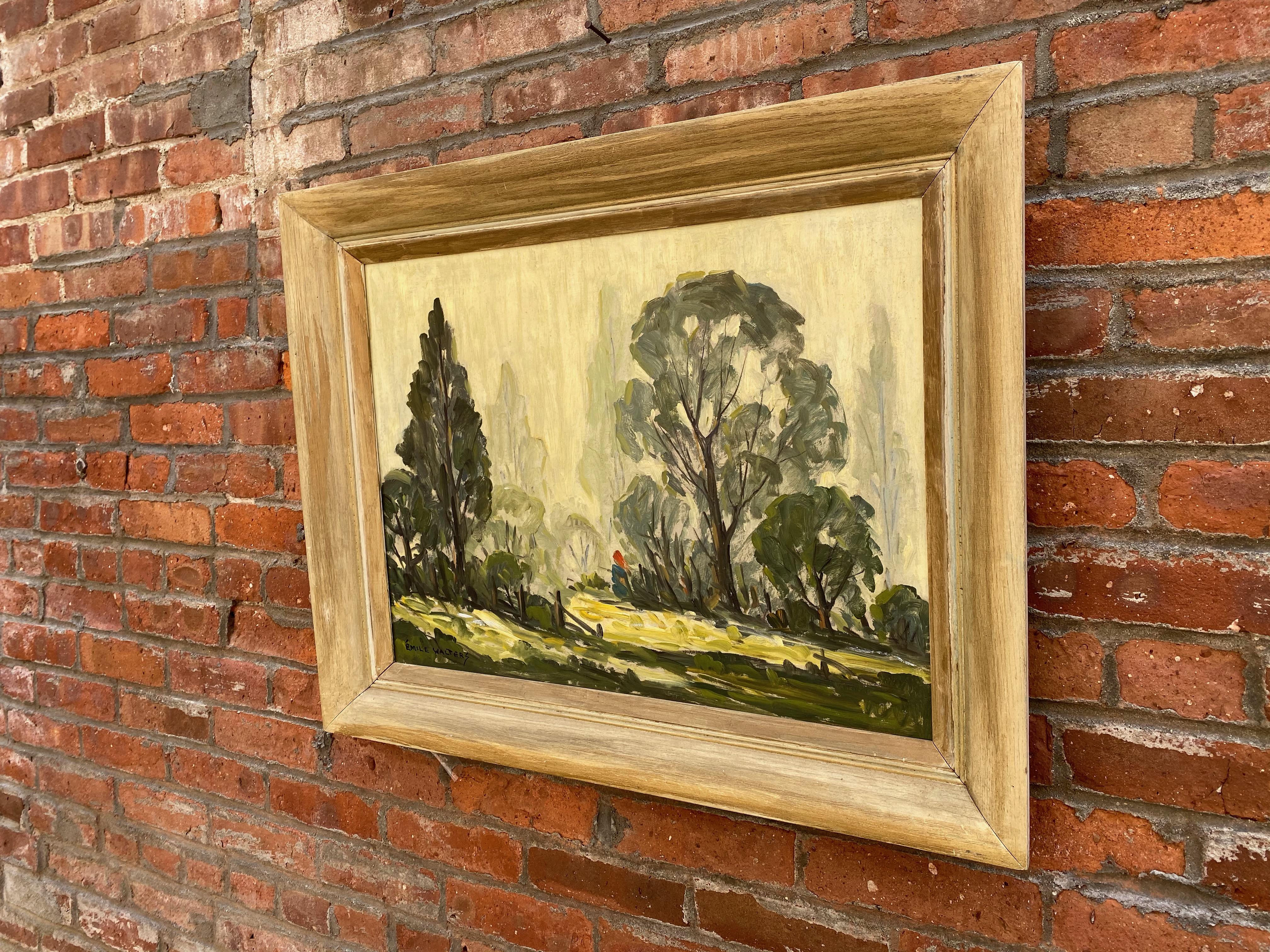 A wonderful example of Emile Walters (1893-1977) impressionistic style of the 1930s- through to the end of his career. Oil on masonite board. Signed lower left, Emile Walters. Very good original condition with no visible issues, paint loss, crazing,