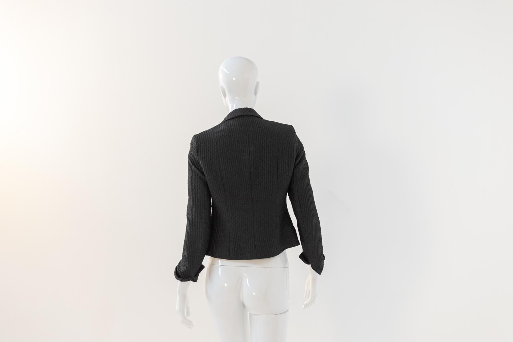 Emilia Andrich Chic Black Vintage Blazer For Sale 3