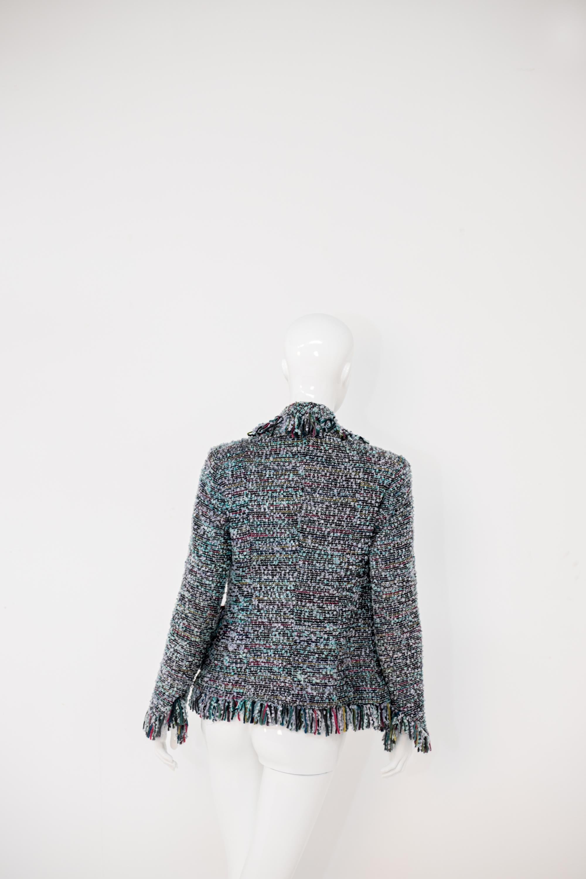 Emilia Andrich Fringed Blazer in Wool For Sale 6
