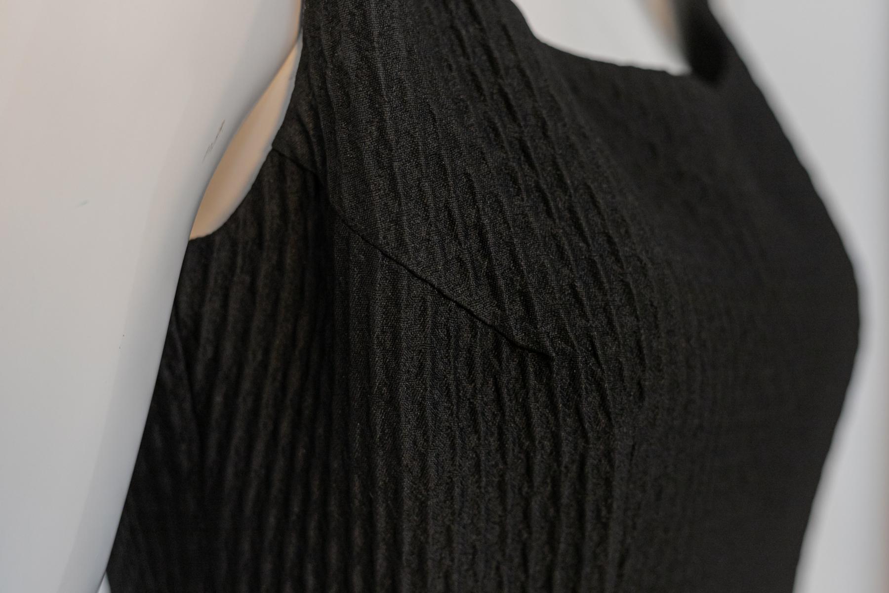 Emilia Andrich Vintage Black Dress with Slit For Sale 1