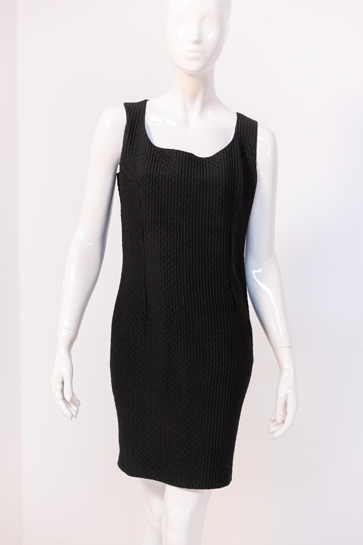 Emilia Andrich - Vestito nero vintage con spacco in vendita 4