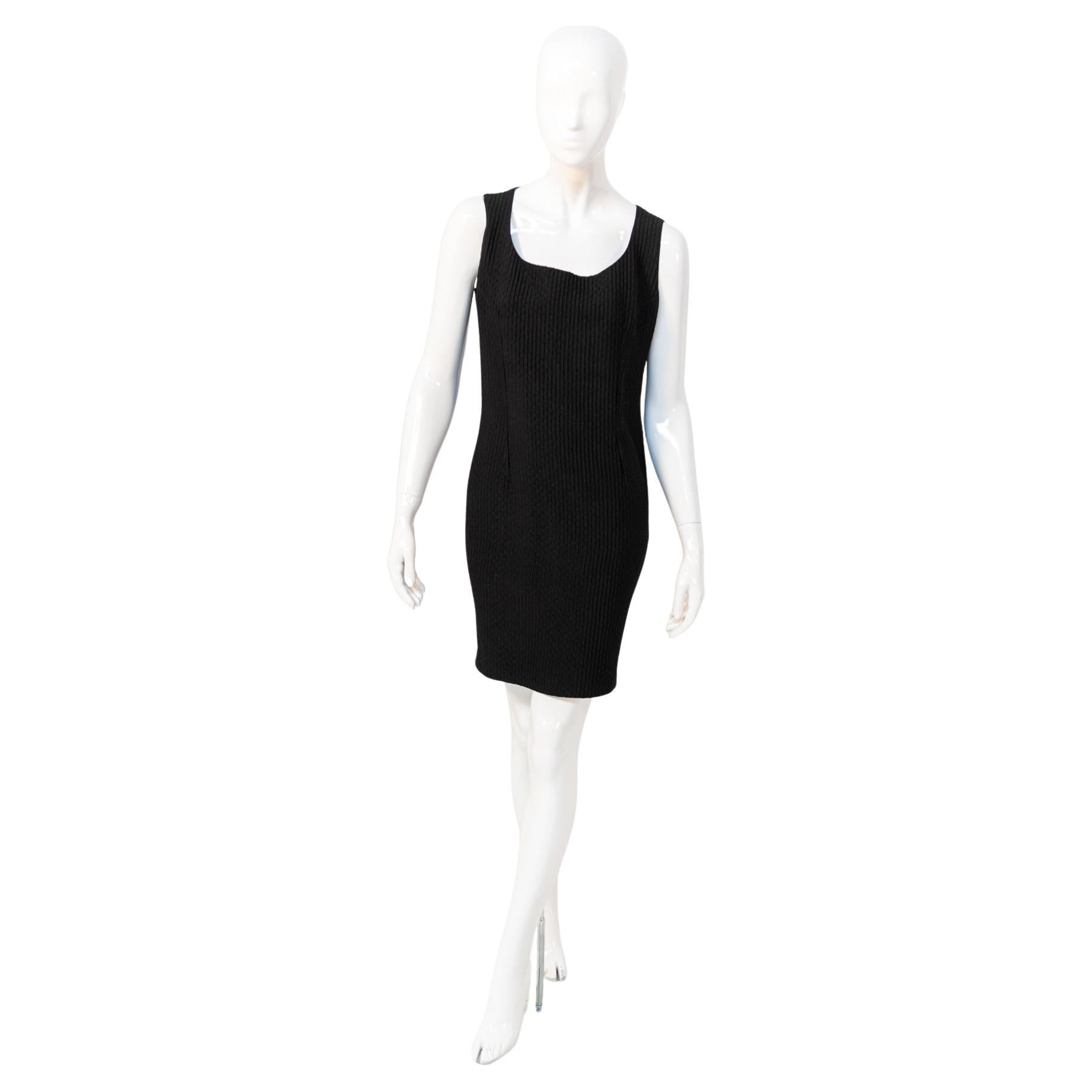 Emilia Andrich Vintage Black Dress with Slit For Sale