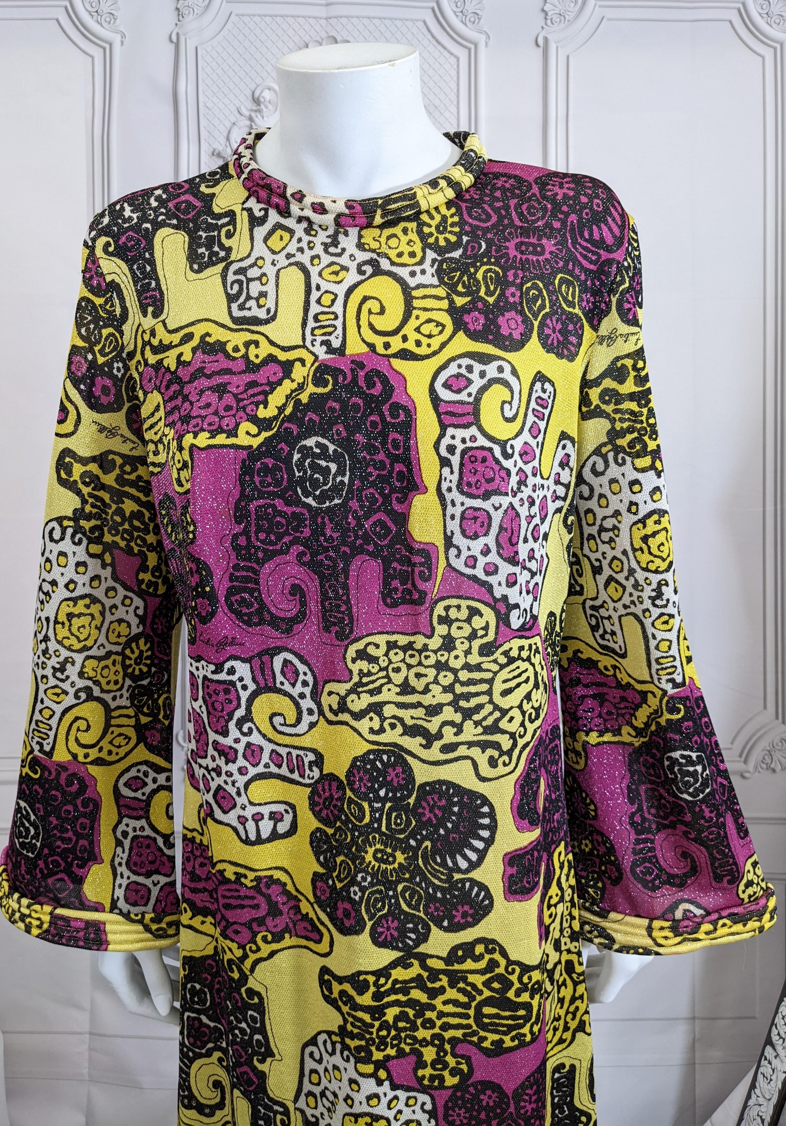 Emilia Bellini Mod Metallic Jersey Pant Set, Florence Italy For Sale 8