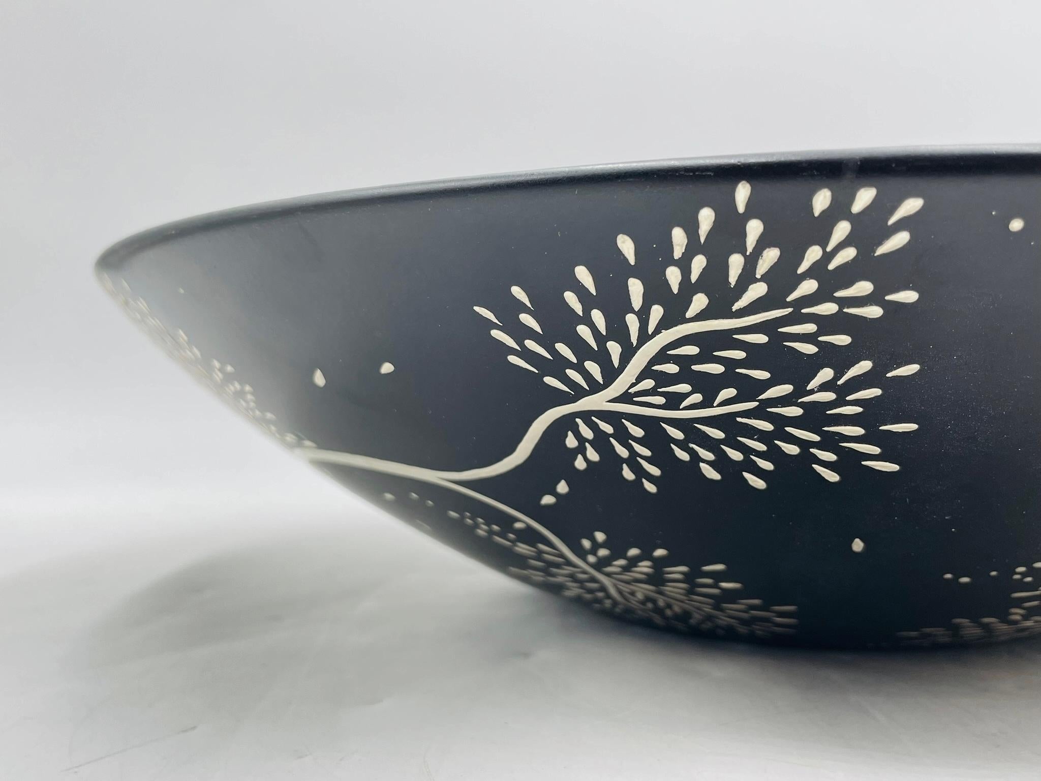 Emilia Castillo Black Porcelain Bowl with Pure Silver Inlay, Mexico, 1997 For Sale 9