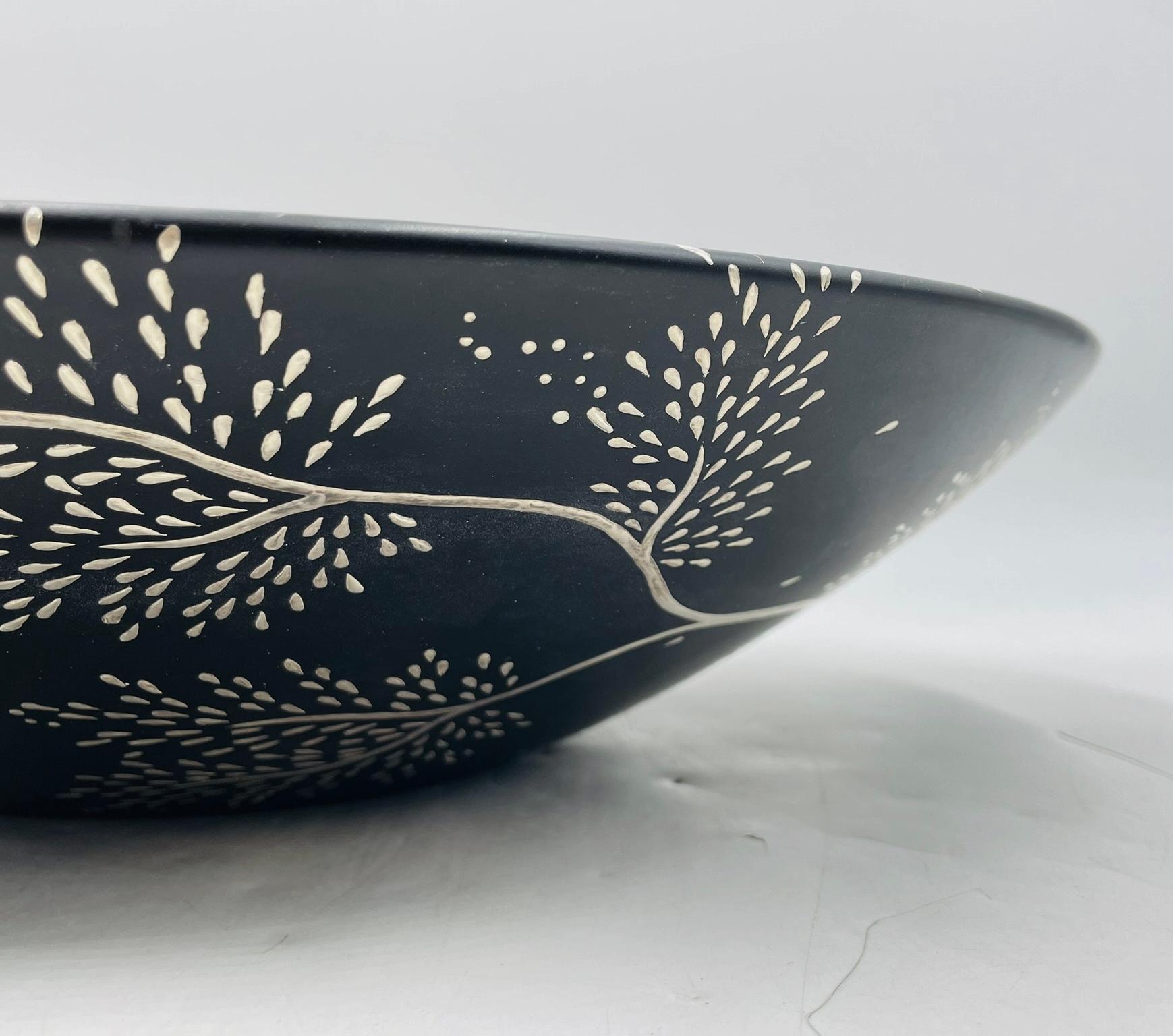 Emilia Castillo Black Porcelain Bowl with Pure Silver Inlay, Mexico, 1997 For Sale 10