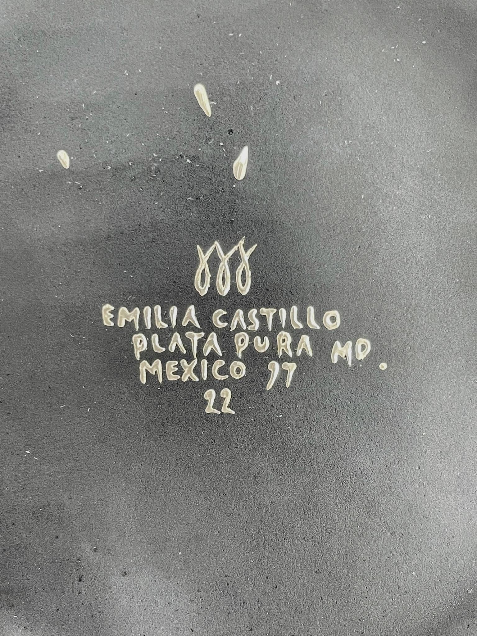 Emilia Castillo Black Porcelain Bowl with Pure Silver Inlay, Mexico, 1997 For Sale 12