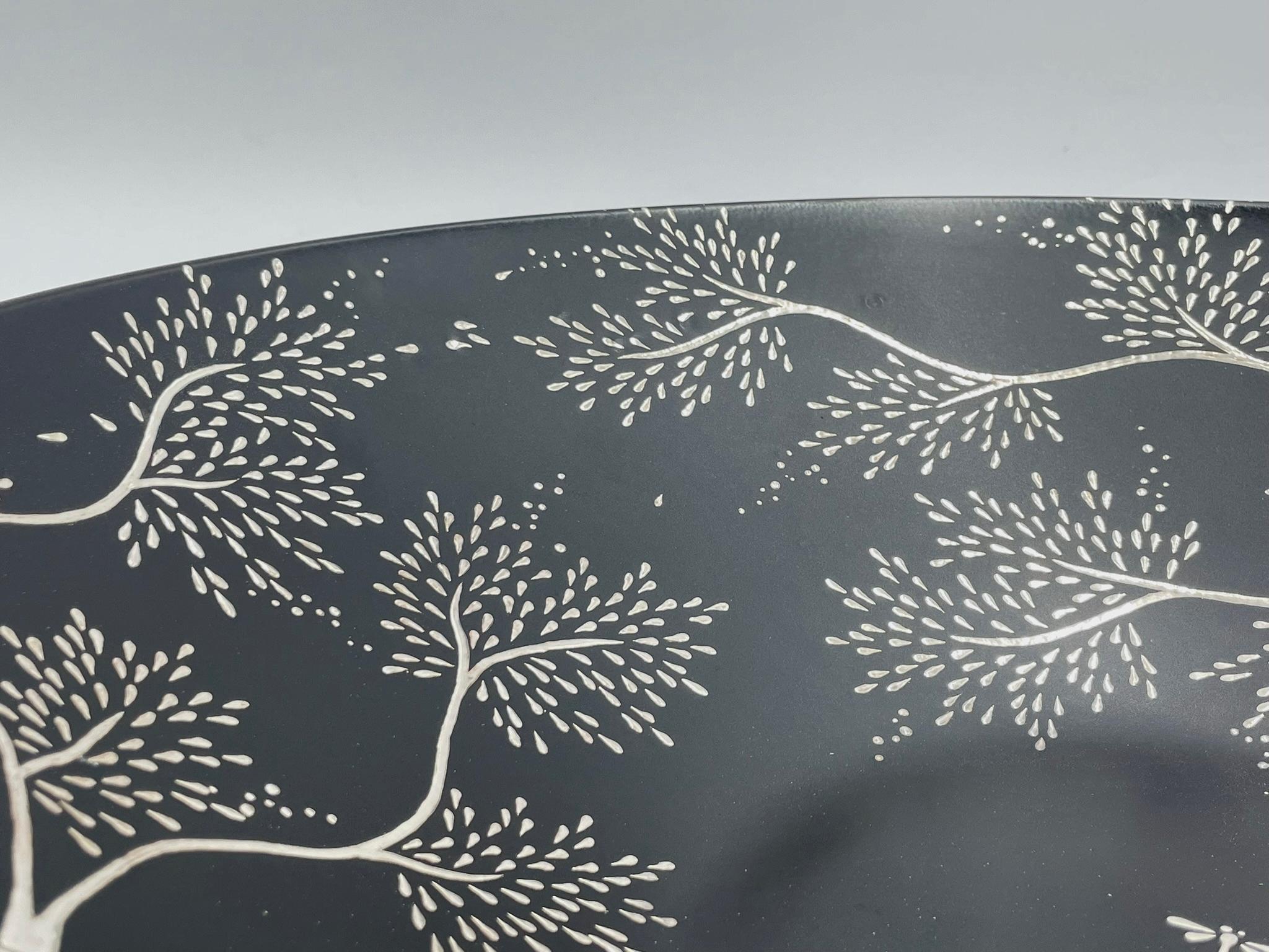 Emilia Castillo Black Porcelain Bowl with Pure Silver Inlay, Mexico, 1997 For Sale 13