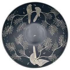 Emilia Castillo Black Porcelain Bowl with Pure Silver Inlay, Mexico, 1997