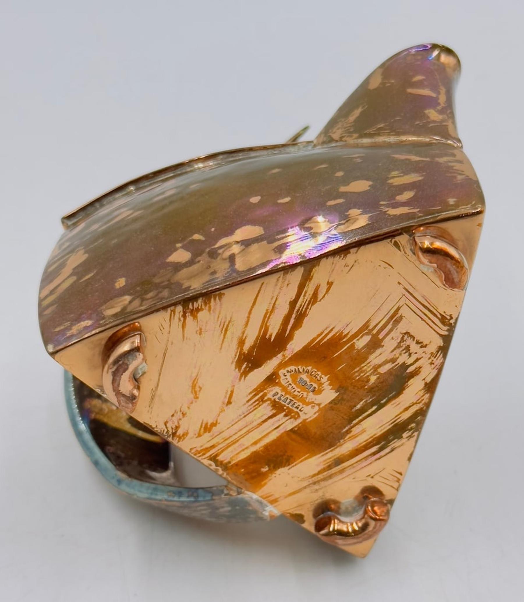 Set di lattiere e zuccheri in rame e argento di Emilia Castillo con sculture di uccelli, Messico in vendita 12