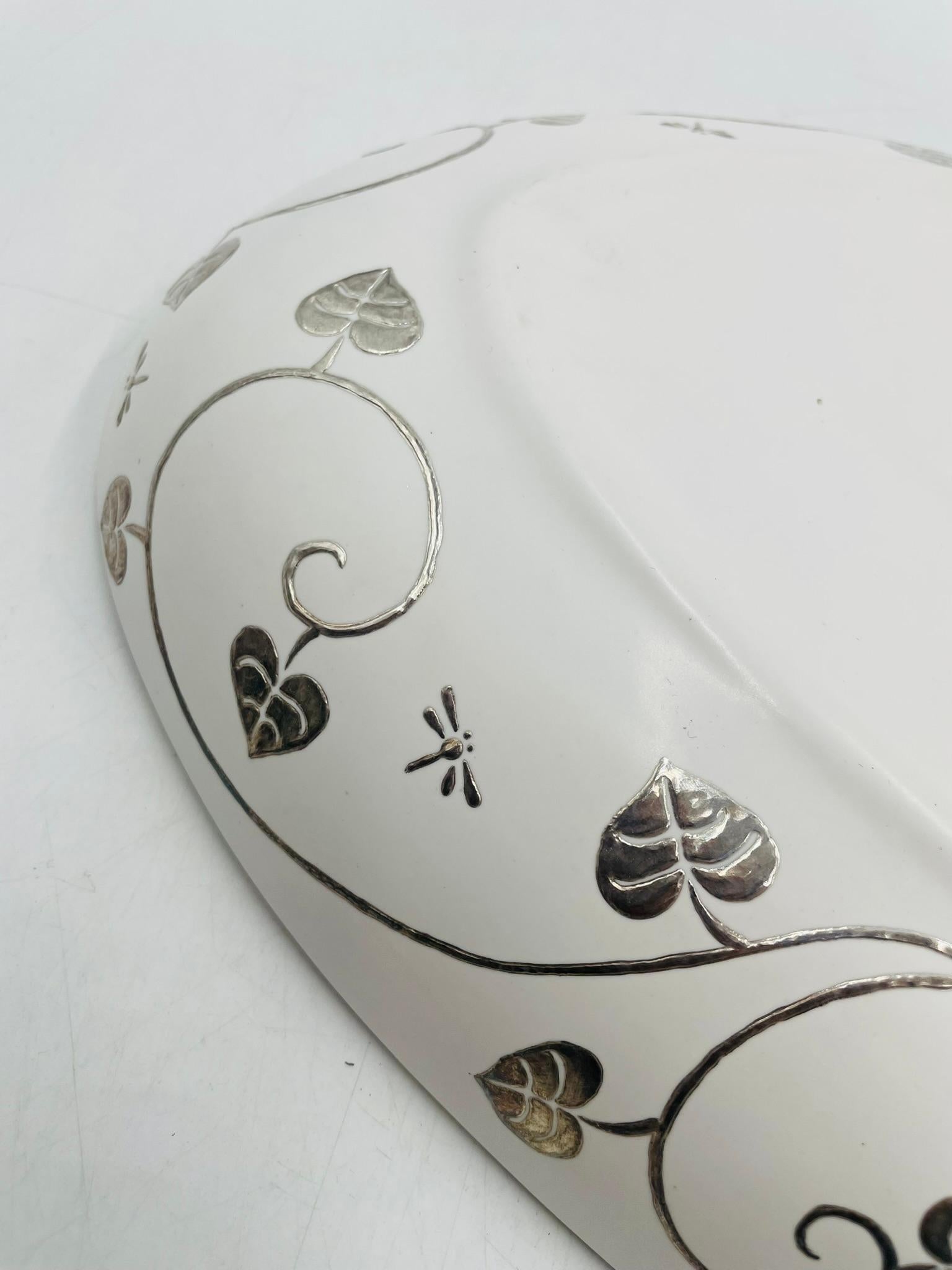 Emilia Castillo Extra Large Sterling Silver & Porcelain Platter, Signed, Mexico en vente 6