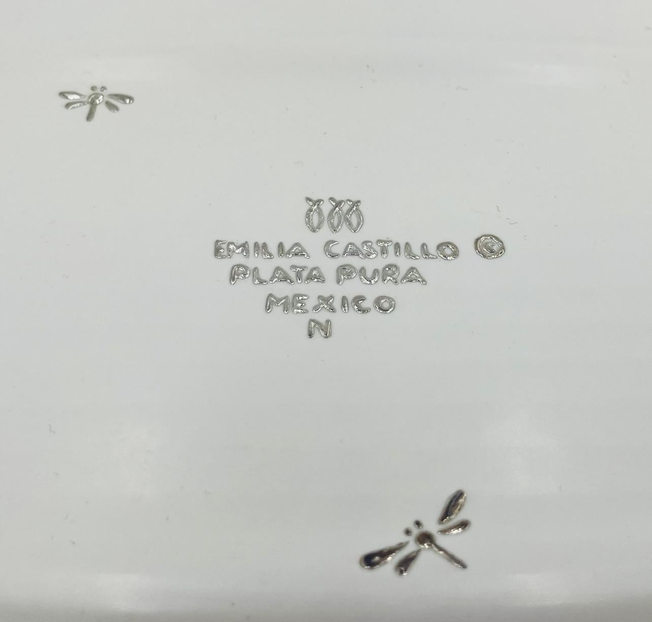 Emilia Castillo Extra Large Sterling Silver & Porcelain Platter, Signed, Mexico en vente 7