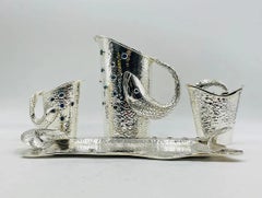 Emilia Castillo Five Piece Fish Tea or Coffee Set Mexican Modern Silversmithing